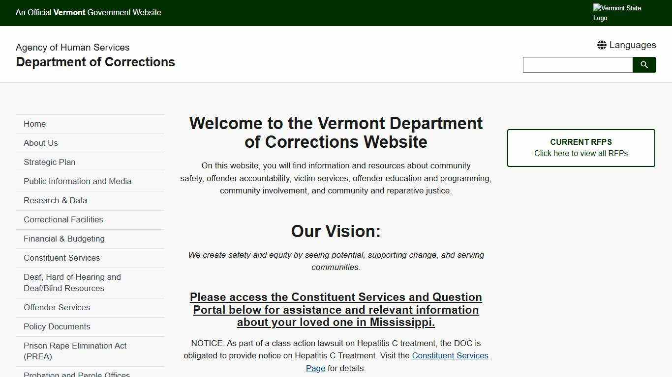 Home | Department of Corrections